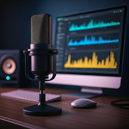 Podcast studio and market analysis screens