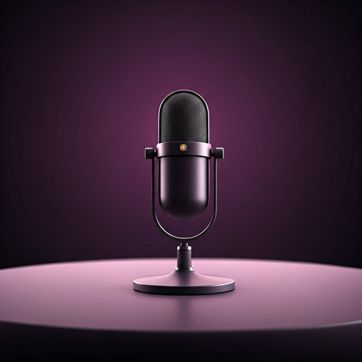 Podcast microphone in a studio